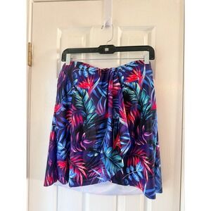 Bleu Rod Beattie Swimwear Tropical Print Swim Top Size 12 Multi Color